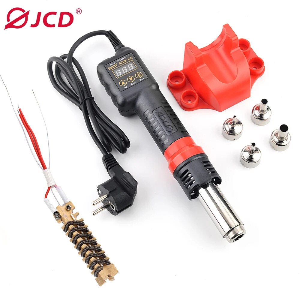 Heat Gun Variable - Jcd-マイクロホットエアガン8208 750w、LCDデジタルスクリーン付き溶接ステーション、オールインワンヒートガン、はんだ付けツール、ic