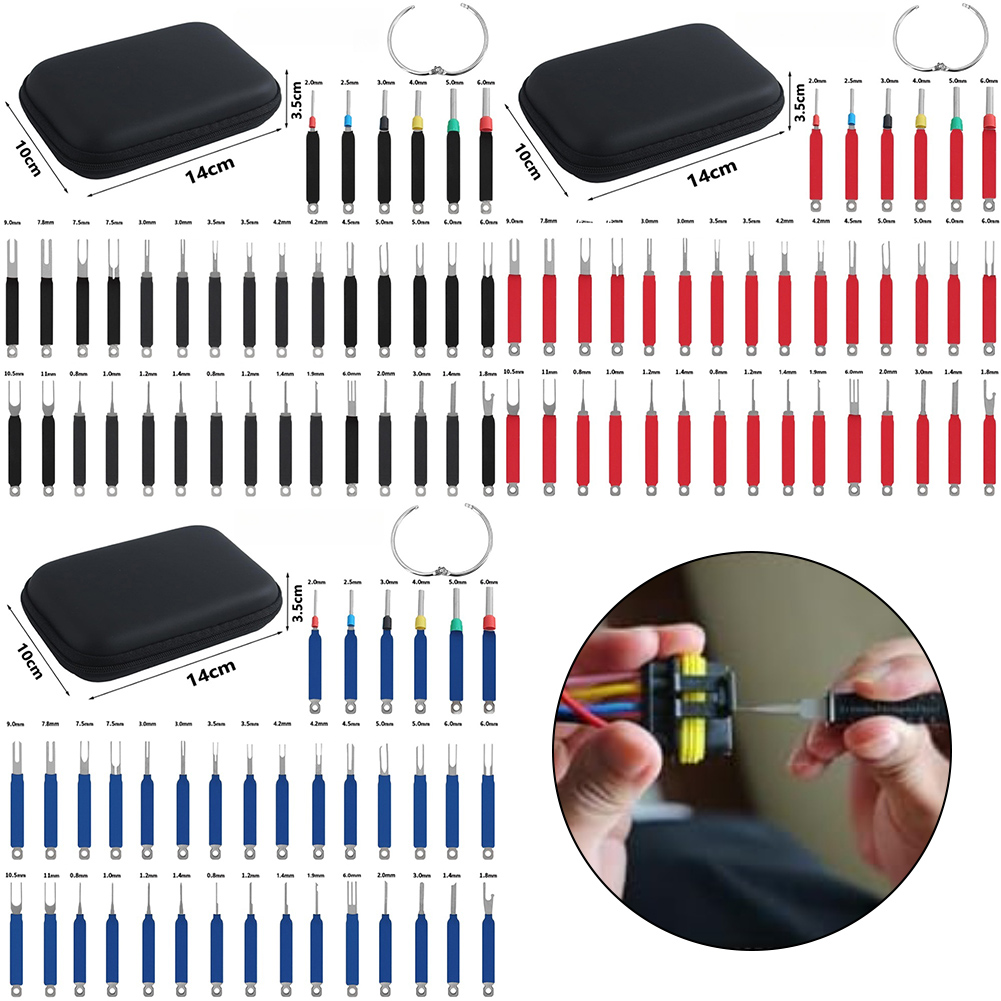 Power Tools Book - 36ピース カーターミナル取り外しツールセット ケース ピンエクストラクターツール 電気配線コネクタプラー ターミナルエジェクター