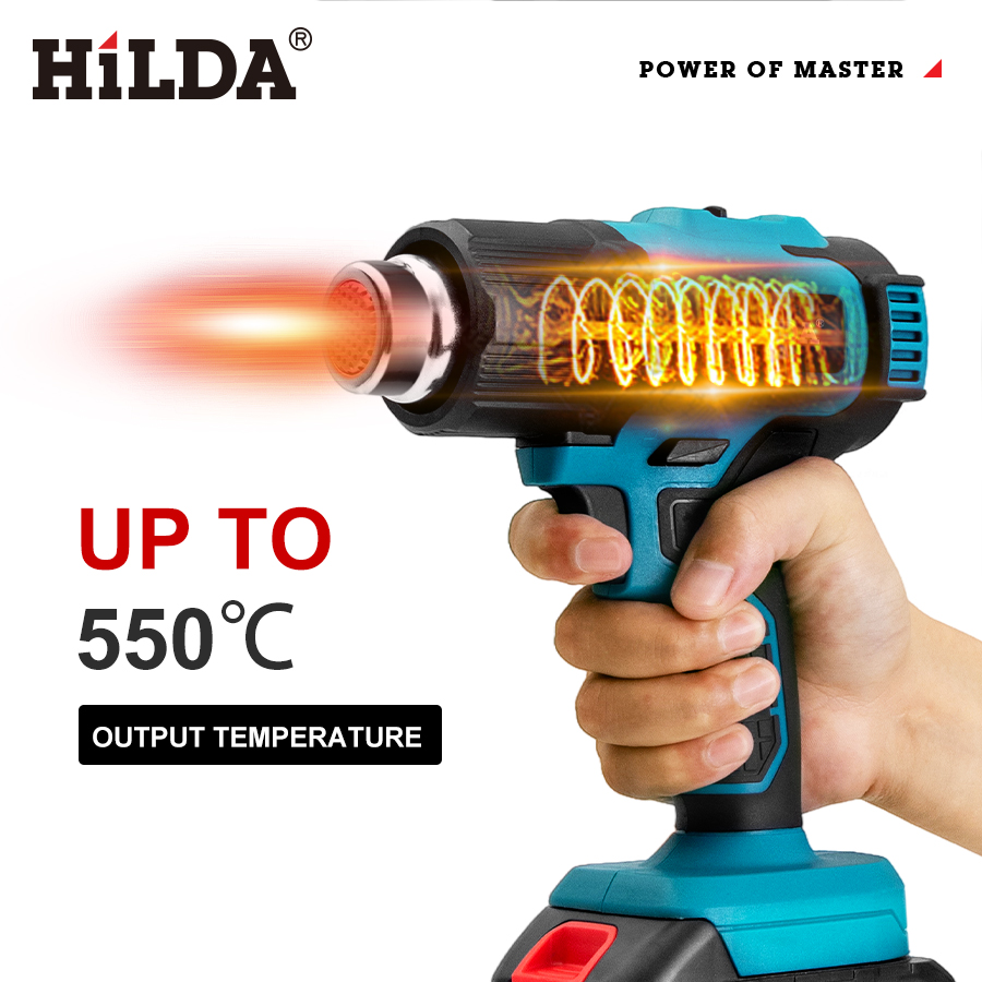 Heat Gun Variable - HILDA ハンドヘルドホットエアガン 温度調節可能 非調節可能温度 マキタ 21V