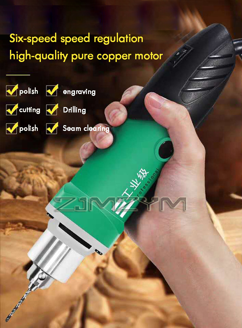 Power Tools Online - 6段階変速ハイパワー彫刻機 電動ドリル 木彫り 研磨機 ロータリーツール フレキシブルシャフト付き