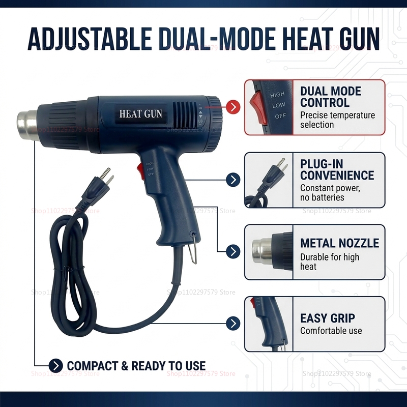 新型ホットエアガン 2500W 可変式高度電気ヒートガン 温 - Heat Gun Variable のレビューと価格